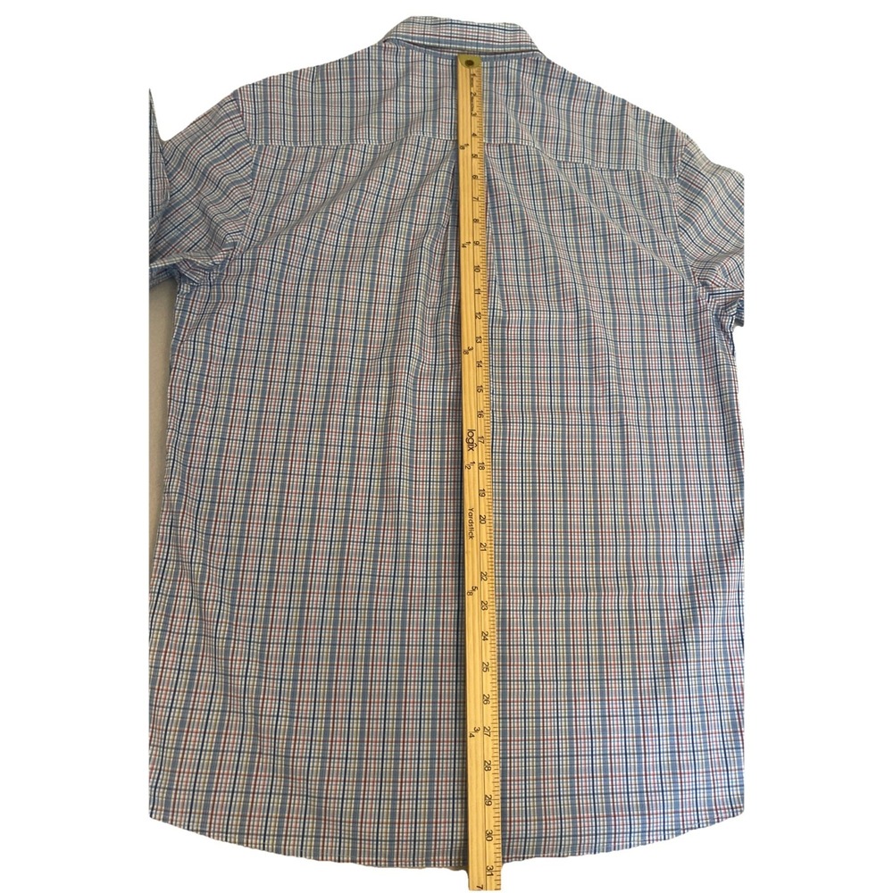 Johnnie O Shirt Mens Large Multicolor Plaid Prep-Formance Button Down Logo EUC - Picture 7 of 7